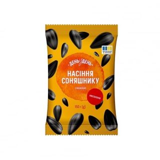 Насіння соняшнику 150 г День у День несолоне смажене м/уп