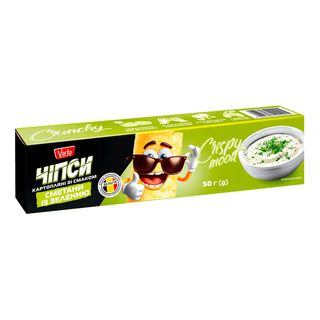 Чипси Varto картопляні пластинки зі смаком сметани з зеленню 50 г