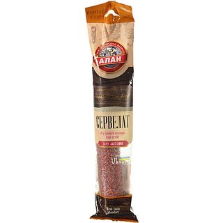 Ковбаса сервелат с.к Алан (за 100 г.)