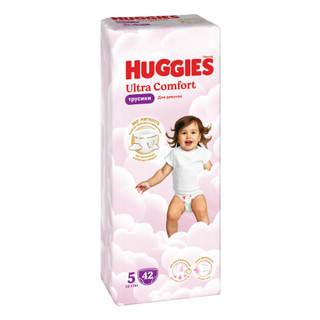 Huggies - ტრუსი ულტრა კომფორტი გოგოს #5 - 42 ც