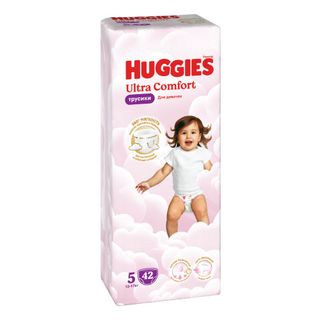 Huggies - ტრუსი ულტრა კომფორტი გოგოს #5 - 42 ც