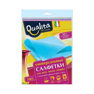 Qualita, Салфетки Д/Уборки Qualita 5Шт Вискоза, шт, ШК: 4600999011337