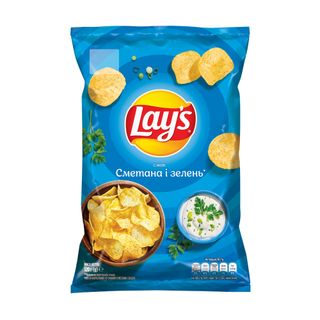 Чипси Lay`s картопляні зі смаком сметани і зелені 120г