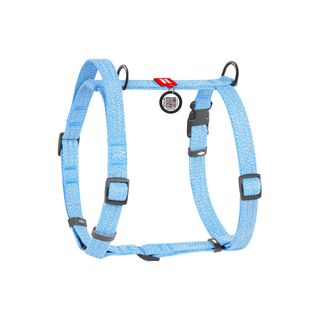 Шлея для собак з ручкою з відновленої бавовни анатомічна Н-подібна WAUDOG Re-cotton з QR-паспортом світловідбивна пластиковий фастекс розмір S Ш 15 мм