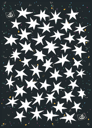 T: Greeting Card - White Stars