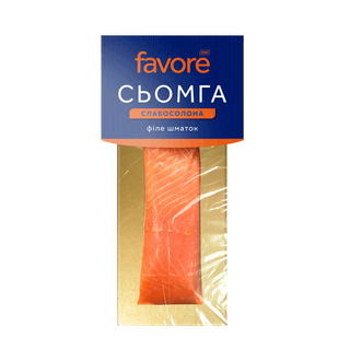 Сьомга Favore філе шматок слабосолена в/у 150г