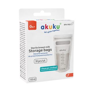 აკუკუ სტერილური ჩანთები 0111 დედის რძის შესანახად 150მლ N30 * 