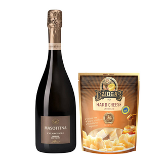 Вино ігристе Masottina Calmaggiore Prosecco Treviso Extra Dry біле сухе + Сир Dziugas Delicate