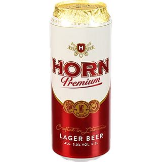 Пиво Horn Premium 0.5л світле фільтроване з.б