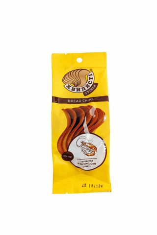 Сухарі-грінки ТМ \"ХВИЛЯСТІ\" житньо-пшеничні зі смаком креветки у вершковому соусі, 75 г