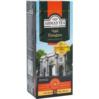 Чай Ahmad Tea London чорний 25 пакетів з ярликом по 2 г