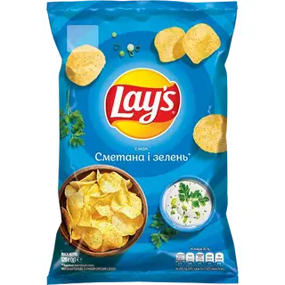 Чіпси LAY`S Сметана та Зелень 120г
