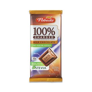 Шоколад Победа Charged Молочный Без Сахара 36% Какао 100 Г