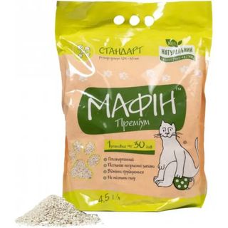 Наповнювач Мафін д/кот туалету бентонітовий стандарт 0,2-0,3мм 4,5л
