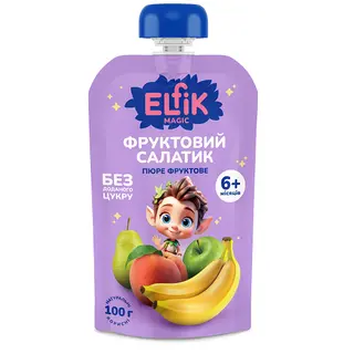 Пюре Ельфік Магік Фруктовий Салатик без цукру д/п 100г