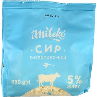 Сир к.м. Mileko 350г 5% ф.п.