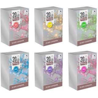 განათება პატარა 20 LED, 6ფერი ასორტ. გამჭვირვალე კაბელი, 30ც. დისპ.