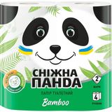 Папір туалетний Сніжна панда Bamboo 2-шаровий 150 аркушів 4 шт