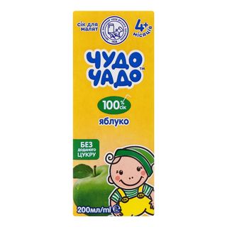 Сік ЧУДО ЧАДО з 4міс.з зелених яблук / 200мл