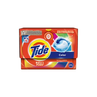 Tide СМС Жидкие Капсулы Колор, все в1, 10х16,8гр. картон. уп.