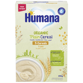 ჰუმანა - ფაფა ურძეო 5 მარცვალი /6თვ+/ 200გრ 2682 Humana Organic 5-Cereals
