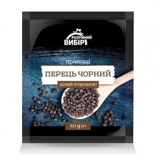 Перець чорний 60г Розумний вибір цілий (горошок)