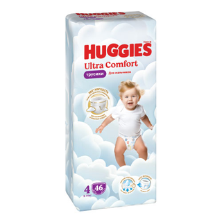 Huggies - ტრუსი ულტრა კომფორტი ბიჭის #4 - 46 ც