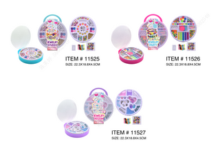 მძივების ნაკრები/DIY Bracelet Making Handheld Round Box (3 Assorted Models)