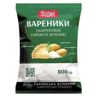 Н/ф фас. ФЕДИК Вареники з картоплею,сиром та зеленю / 800г