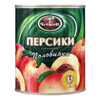 Персики ЧЕМПІОН половинки ж/б /850 г