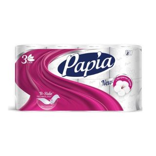 Туалетная бумага Papia White 8 рул/3 х сл.