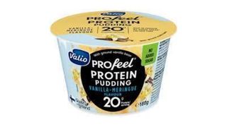 პროტეინის პუდინგი/Valio/ "Profeel" ვანილის მირინგით 0.2% /უშაქრო, ულაქტოზო 6*180 გრ