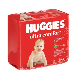 Huggies - ულტრა კომფორტი სველი ხელსახოცი - 56x3 ც