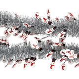 Мішура новорічна Срібляста зі сніговиком арт.24GC051 2 м x 9 см