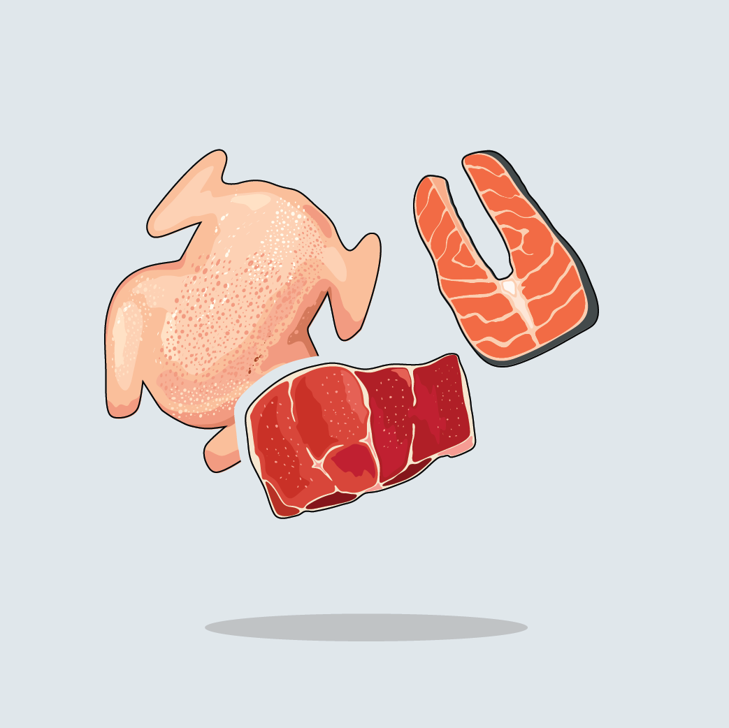 გაყინული ხორცი და ქათამი