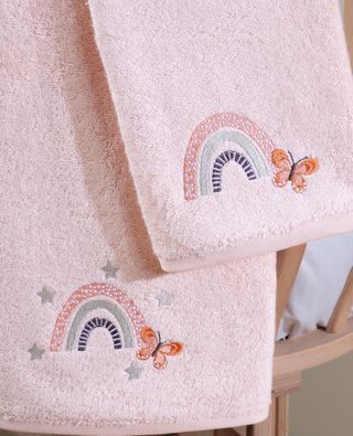 პირსახოცი - BABY BAMBOO TOWEL BUTTERFLY&RAINBOWS SILVER PEONY 50X80