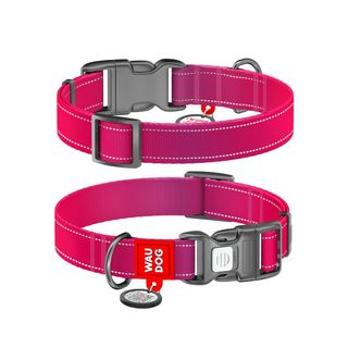 Нашийник WAUDOG Nylon Mono світловідбивний S 15мм;25-35см рожевий