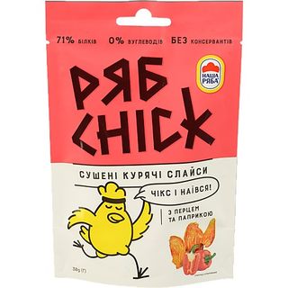 Слайси курячі Рябчик 30г сушені з паприкою та перцем