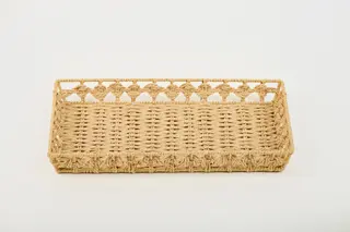 ლანგარი - LENA WICKER RECTANGULAR TRAY 50X32X6 CM NATURAL
