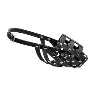 Намордник Collar для собак №2 натуральна шкіра м_який чорний 26см/11см