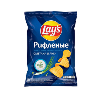 Чипсы Lay's рифленые "Сметана и лук", 140 гр.