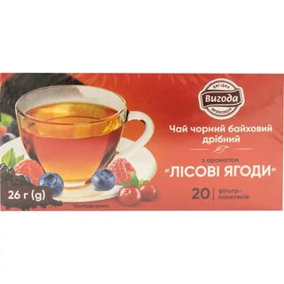 Чай Вигода чорний з ароматом лісових ягід 20х1.3 г