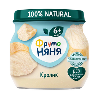 ფრუტო - სადილი კურდღლის ხორცით /6თვ+/ 80გრ 0 Fruto - Rabbit dinner /6 months+/ 80g 4839