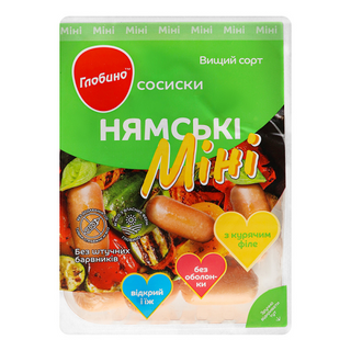 Сосиски Глобино Нямські Міні з Курячим Філе в/с 350г