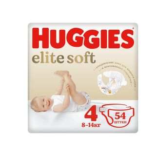 Huggies - საფენი ელიტ სოფტ #4 (8-14 კგ) - 54 ც