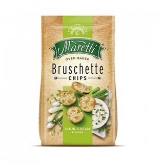 Сухарики 165 г Maretti брускети зі смаком сметани та цибулі