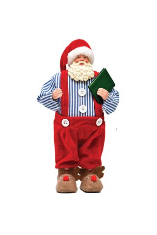 741753 თოვლის ბაბუა წიგნით და ჭიქით 30სმ, წითელი, კობა