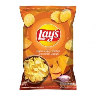 Чіпси 120г Lay's Сир чеддер і цибуля