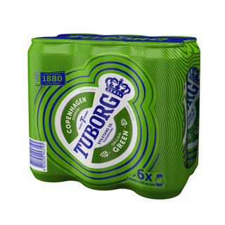 Пиво "Туборг Грін" бан.0.5л 6-пак
