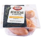 Сардельки Алан ЖЕНЕВСЬКІ з СИРОМ вищого гатунку, вагові, 100г